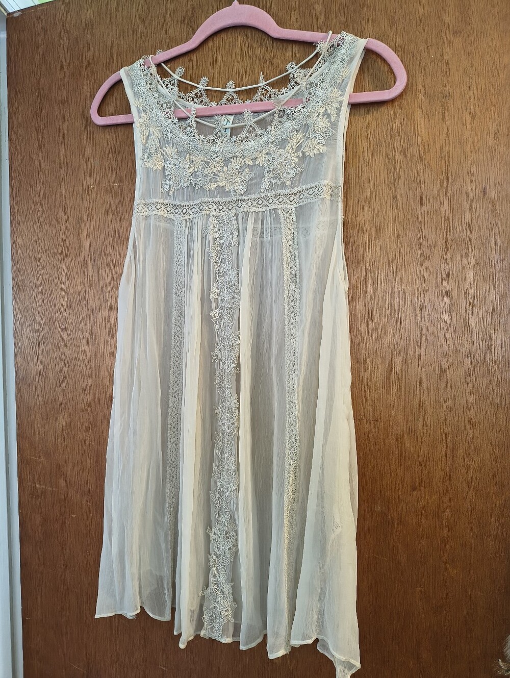 Free People Lace Sheer Tank Blouse Size Medium